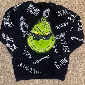 Grinch Graphic Crewneck Sweater - Black
